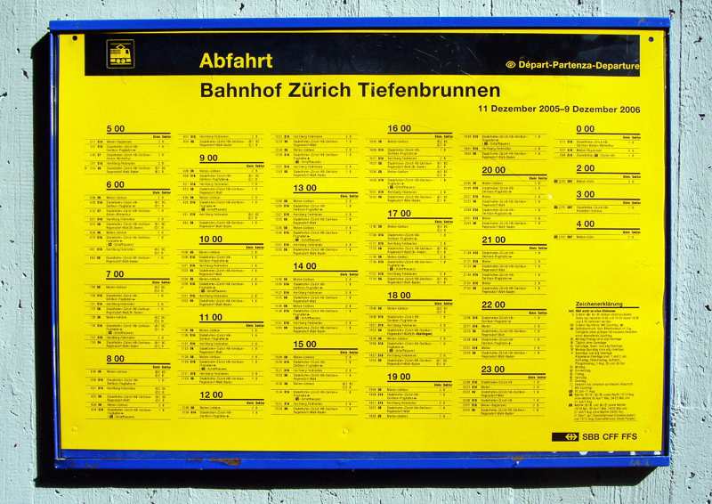 railway timetable