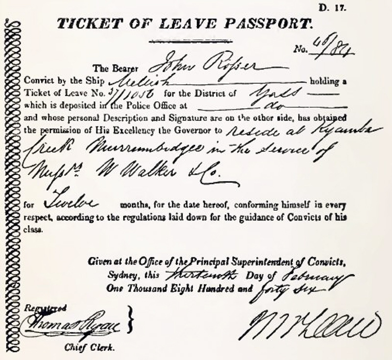 ticket of leave